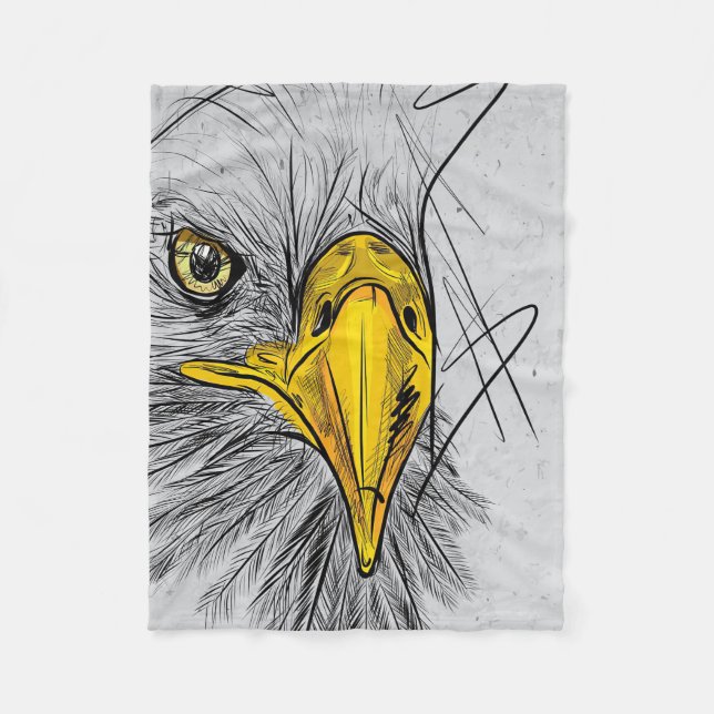 Eagle Sketch Fantastische Bergwelten Fleecedecke (Vorderseite)