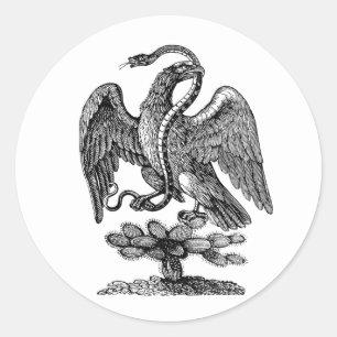 Eagle Snake Cactus Americana Patriotic Art Runder Aufkleber