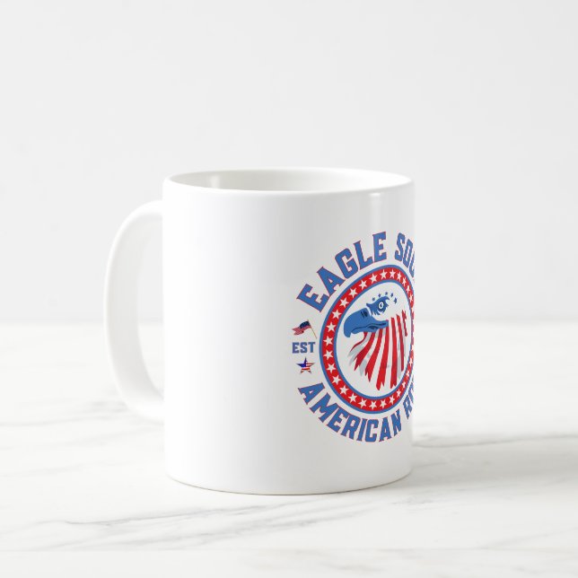 Eagle Soul Amerikanischer Roll 4. Juli-Feier Kaffeetasse (Vorderseite Links)