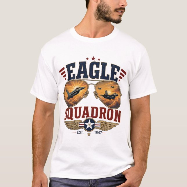 Eagle Squadron Vintage-Kampfjets T-Shirt (Vorderseite)