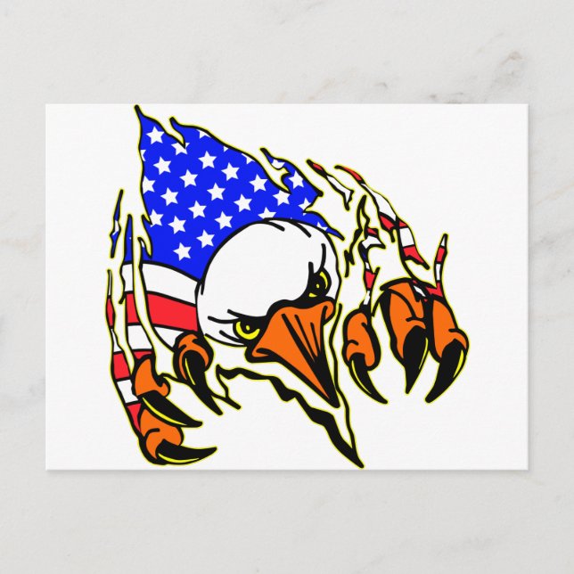 Eagle Tearout W/ American Flag Tattoo Postkarte (Vorderseite)