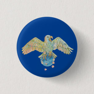 Eagle trägt Earth Deep Blue Button