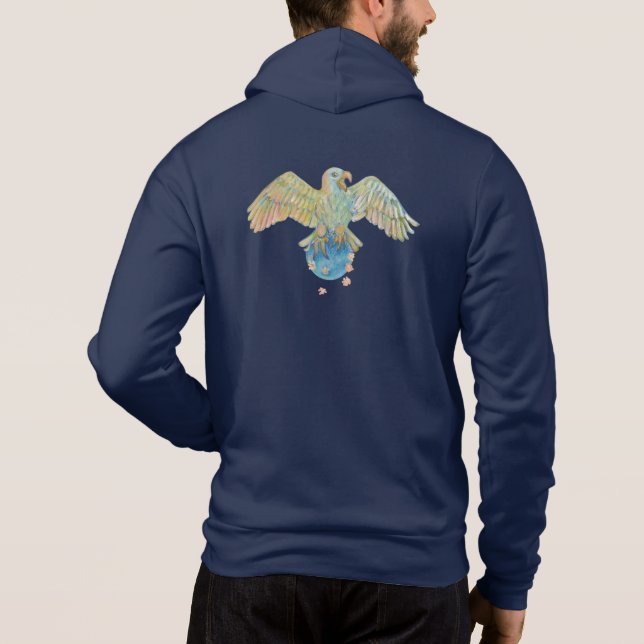 Eagle trägt Earth Deep Blue Hoodie (Rückseite)