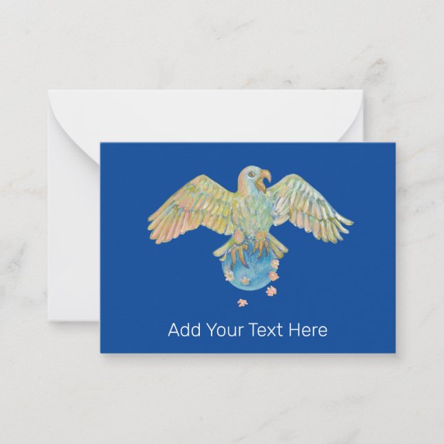 Eagle trägt Earth Deep Blue Mitteilungskarte (Vorderseite)