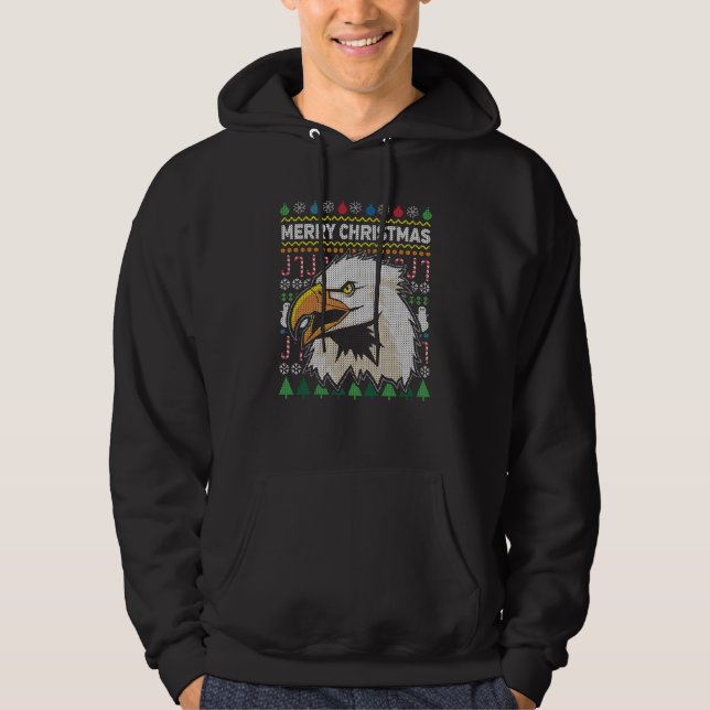 Eagle Ugly Christmas Sweater Wildlife Series Hoodie (Vorderseite)