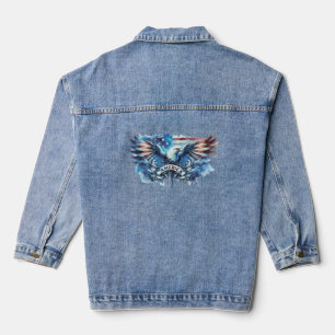 Eagle und USA flagge.Patriotic. Jeansjacke