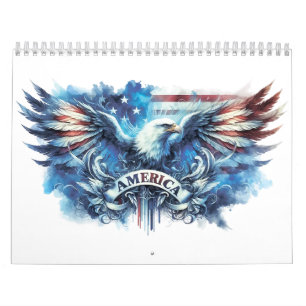 Eagle und USA flagge.Patriotic. Kalender