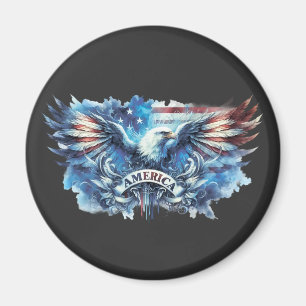 Eagle und USA flagge.Patriotic. Magnet