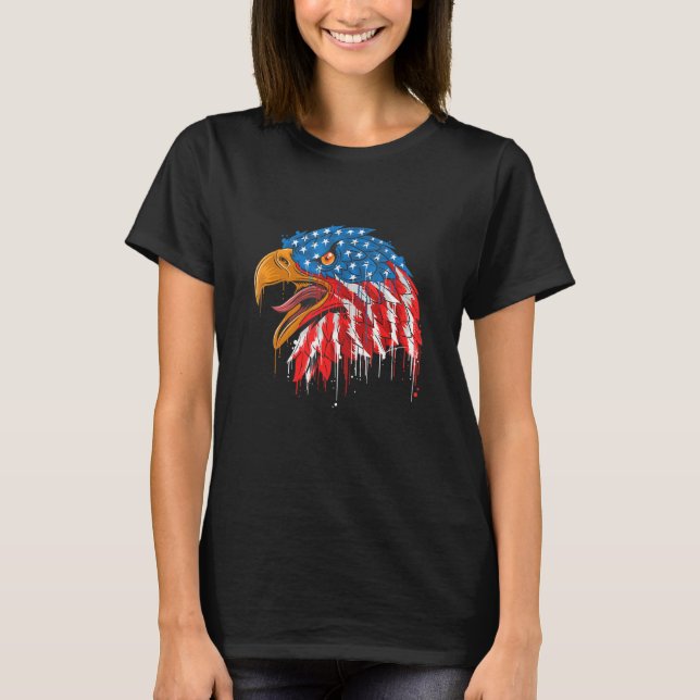 Eagle USA Flag Veteran Independence Day Patriotic  T-Shirt (Vorderseite)