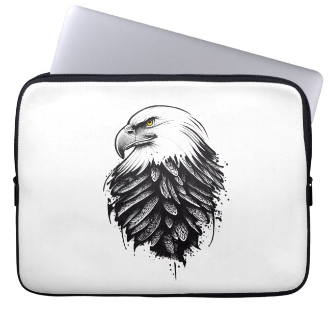 Eagle Wild Animal Nature Illustration Art Laptopschutzhülle (Vorderseite)