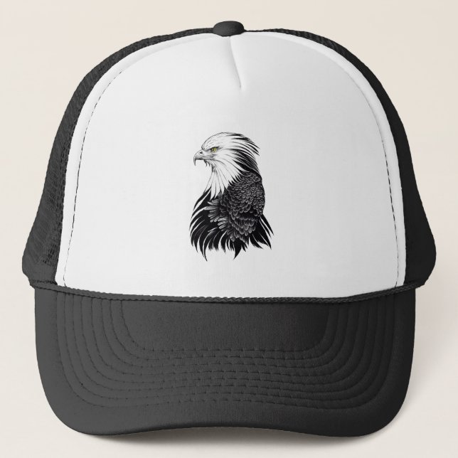 Eagle Wild Animal Nature Illustration Art Truckerkappe (Vorderseite)