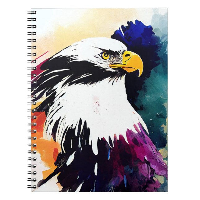 Eagle Wild Nature Animal Color Malerei Notizblock (Vorderseite)