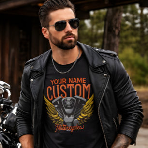 Eagle Wings Motorradmotor - Benutzerdefinierte Bik T-Shirt