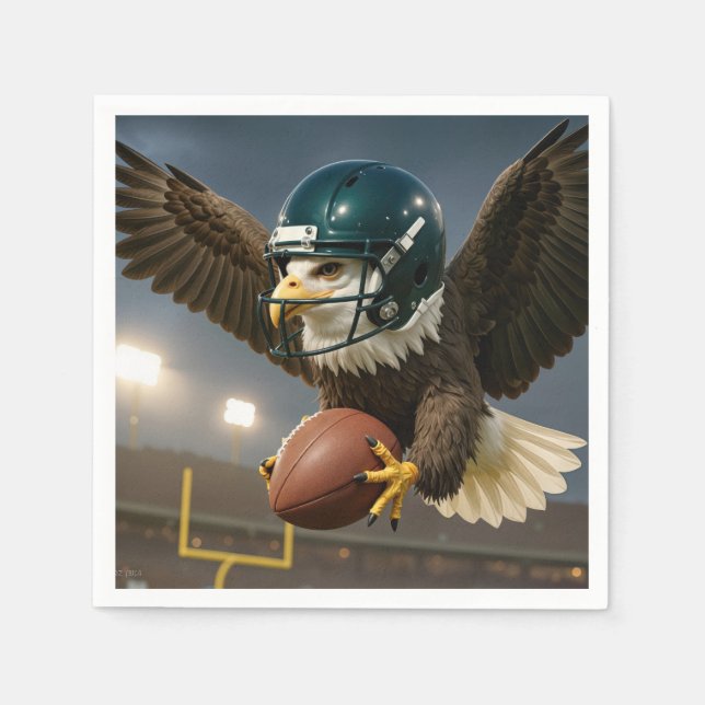 Eagle With a Football in a Sports Stadium Serviette (Vorderseite)