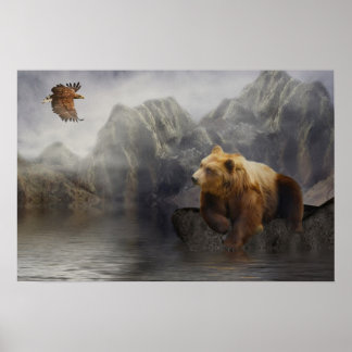 Eaglebear Mtn. -Adler, Bär Poster
