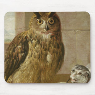 Eagleeule und -katze mit toten Ratten Mousepad