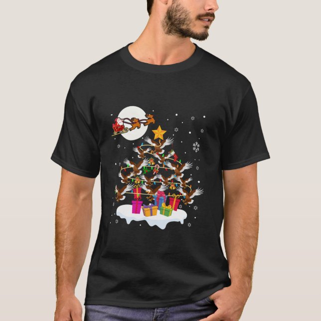 Eagles Christmas Tree Lights Santa Reindeer Xmas F T-Shirt (Vorderseite)