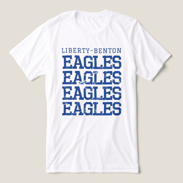 Eagles Distressed LB, GraphicLoveShop Tri-Blend Shirt (Design Vorderseite)