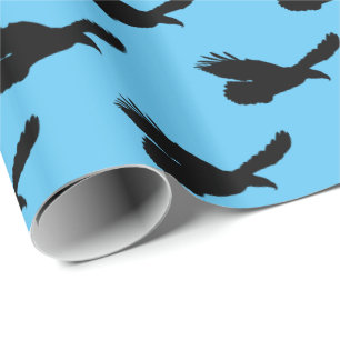 Eagles Flying Blue Wrapping Paper - Your Colors Geschenkpapier