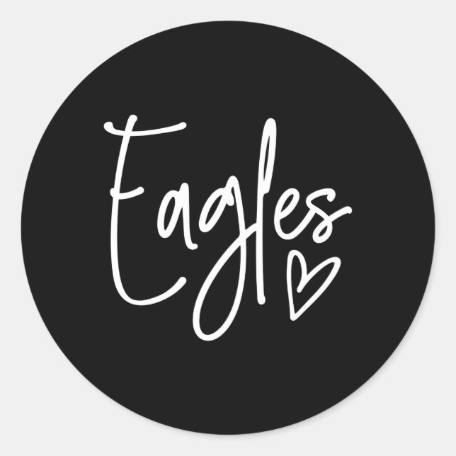 Eagles He School Sport Fan Team Spirit Runder Aufkleber (Vorderseite)