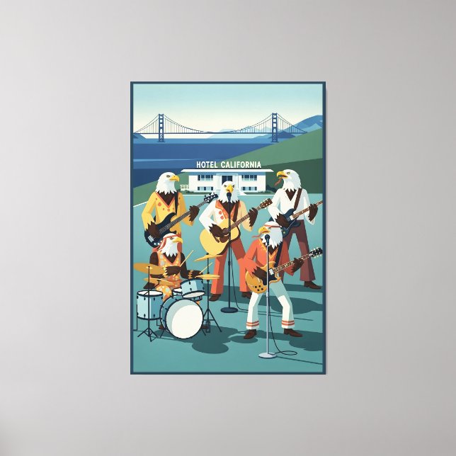 Eagles Hotel California parody Leinwanddruck (Vorderseite)