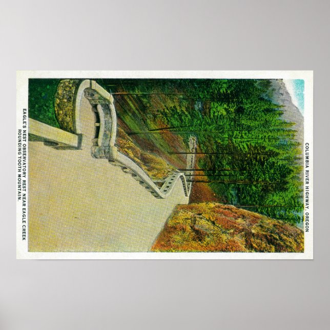 Eagle's Nest Observatory am Columbia River Poster (Vorne)