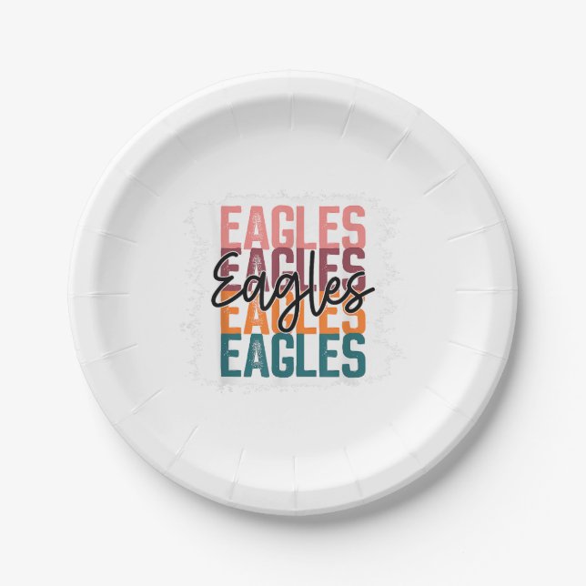 Eagles School Sports Fan Team Spirit Pappteller (Vorderseite)