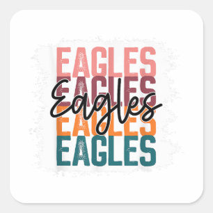 Eagles School Sports Fan Team Spirit Quadratischer Aufkleber