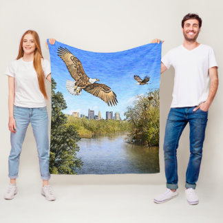 Eagles Scioto River Columbus Ohio Fleece Blanket