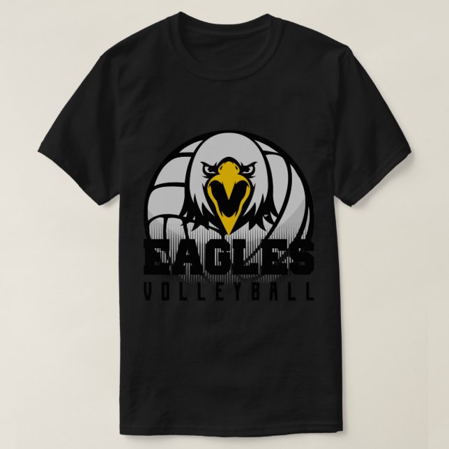 Eagles Volleyball Mascot Logo  T-Shirt (Design vorne)