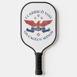 Eagle's Wings Scripture Exodus 19:4 Red/Blue Pickleball Schläger