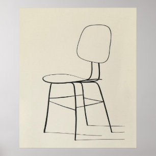 Eames Chair Mitte des Jahrhunderts moderne minimal Poster