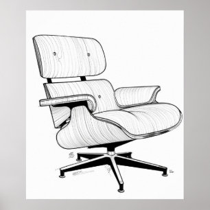 Eames Chair Mitte des Jahrhunderts moderne minimal Poster