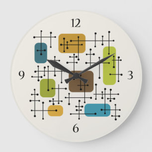Eames Era Art Crosshairs aus den 50er Jahren Große Wanduhr