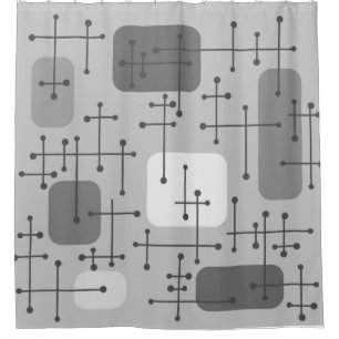 Eames Era Art Crosshairs Gray der 50er Jahre Duschvorhang
