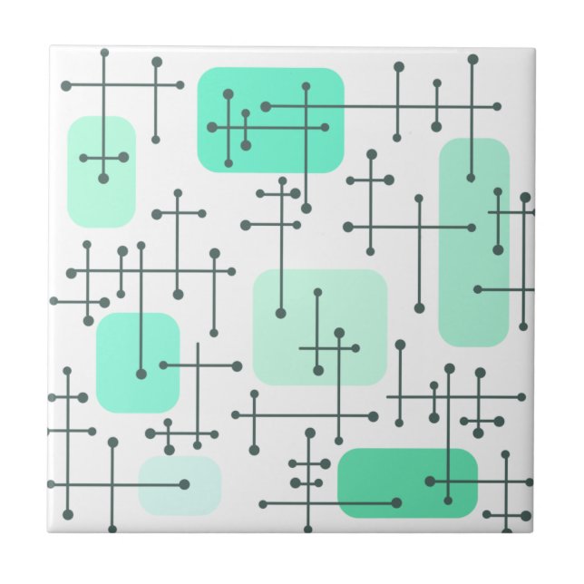Eames Era Art Crosshairs Mint Fliese (Vorderseite)