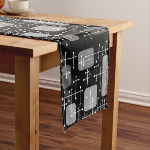 Eames Era Art Crosshairs Schwarz-weiß Kurzer Tischläufer