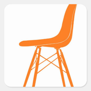 Eames geformter Kunststoff-Seitenstuhl Quadratischer Aufkleber