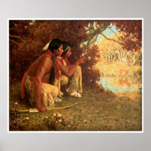 Eanger Irving Couse's Jagd nach Hirsch Poster