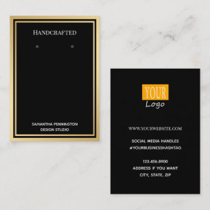Earing Display Elegante Goldgrenze Visitenkarte