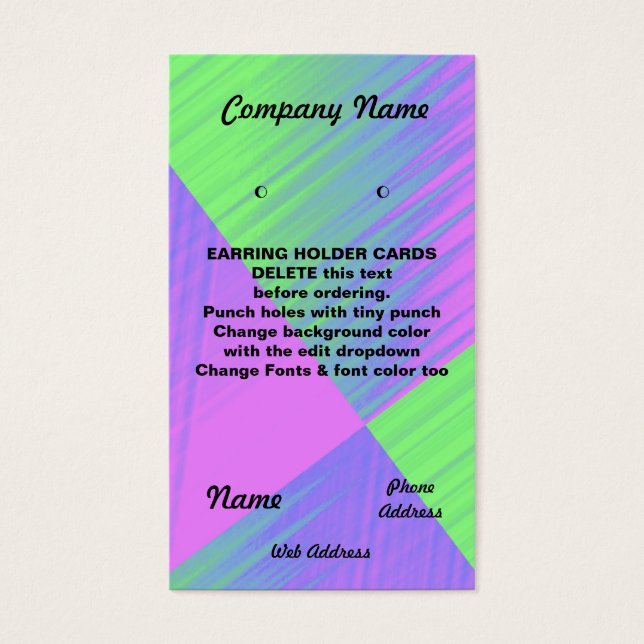 EARING HOLDER Cards Benutzerdefinierte Visitenkart (Vorderseite)