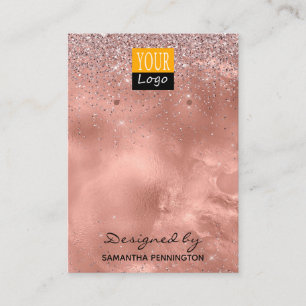 Earl Display Rose Gold Imitats Logos für Glitzer Visitenkarte