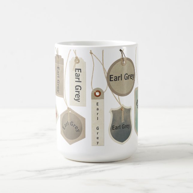 Earl Grey Tee oder Text Monogram | PERSONALISIERT Tasse (Mittel)