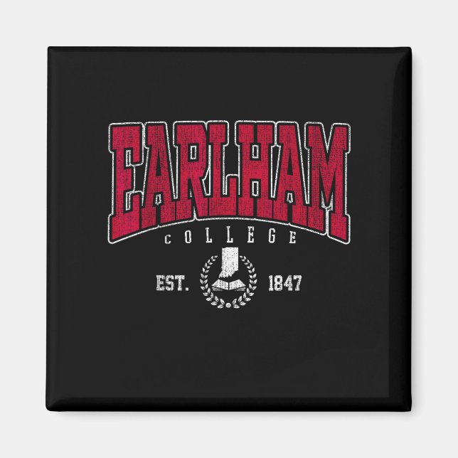 Earlham Athletics Arch Vintage Design Men Women  Magnet (Vorne)