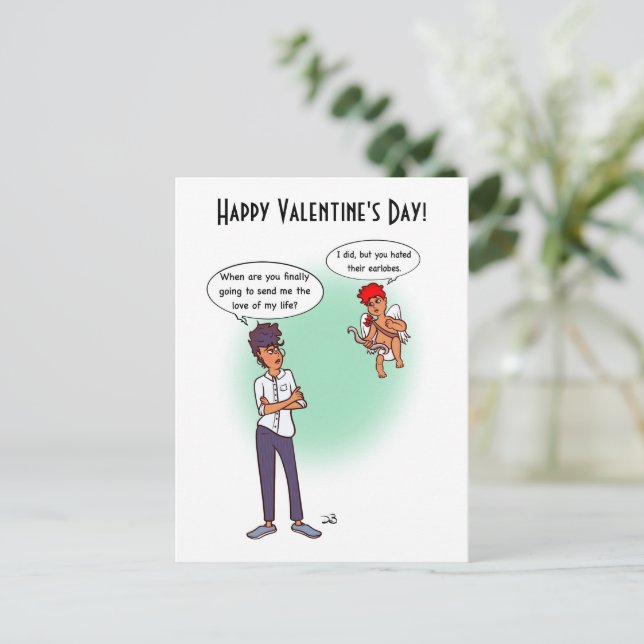 Earlobes Valentine's Day Postcard Postkarte (Stehend Vorderseite)