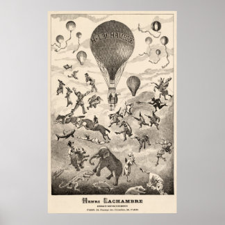 Early BALLOON Maker Henri Lachambre Werbung Poster