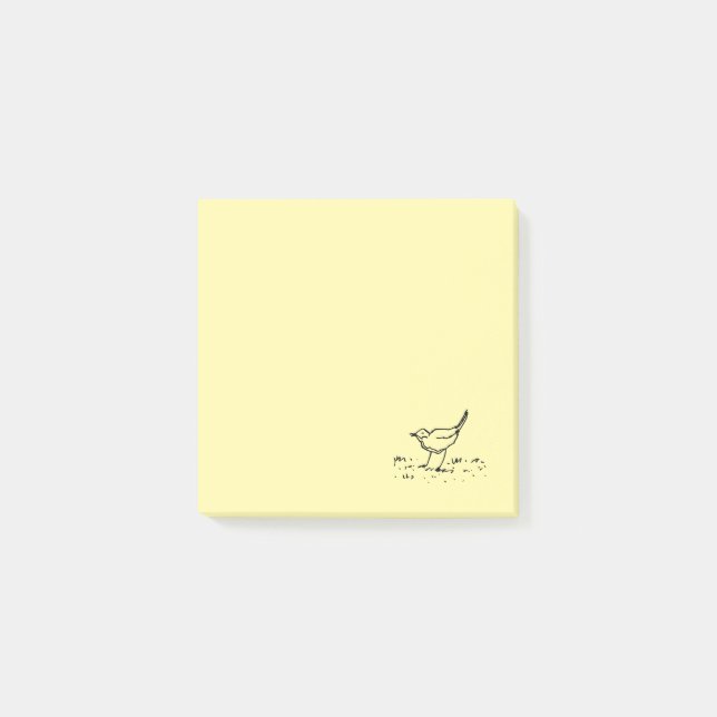 Early Bird Pen Line Art Drawing Post-it Klebezettel (Vorderseite)