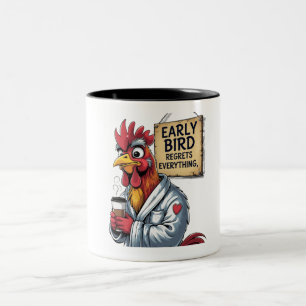 Early Bird Vater - Funny Rooster Zweifarbige Tasse