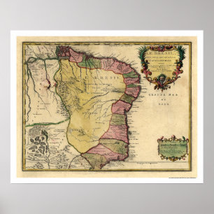 Early Brazil Karte 1719 Poster