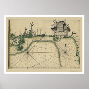 Early Gulf Coast Map 1784 Poster